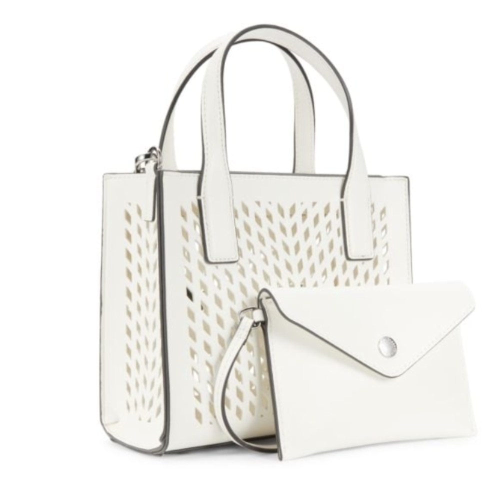 Karl Lagerfeld Nouveau Cutout Satchel Crossbody Bag + Pouch + Dust Bag Nwt ❤ - Picture 9 of 10